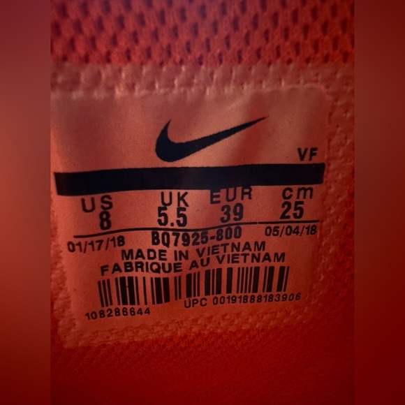 Neon orange NIKE AIR FORCE 1 HIGH LV8 (GS) "JUST DO IT" size 8 - Picture 3 of 16